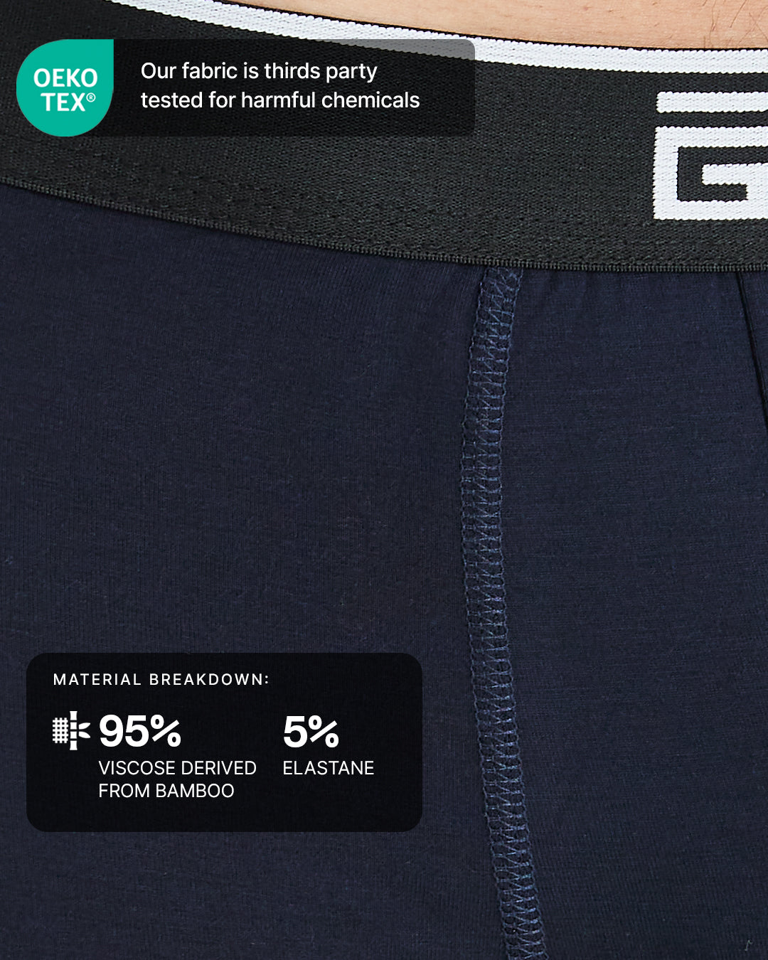 Bamboo Boxers - Blue, White, Grey - 3 Pack