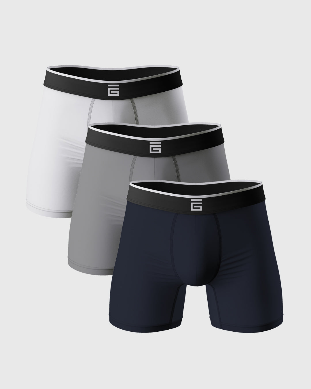 Bamboo Boxers - Blue, White, Grey - 3 Pack