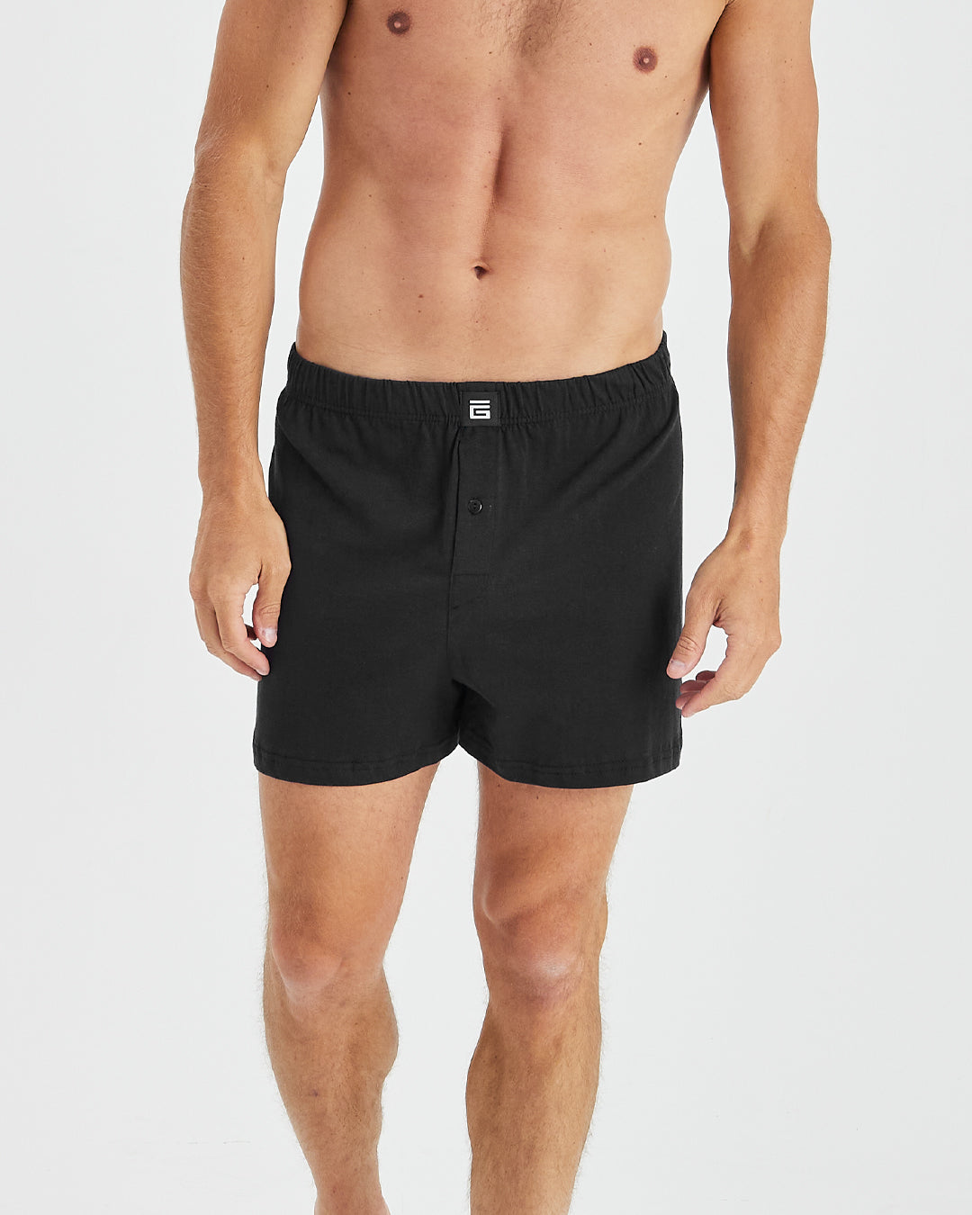 Soft Cotton Loose Fit Boxers - Black - 3 Pack