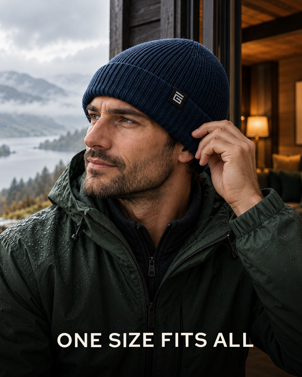 Waterproof Beanie Hat - Black