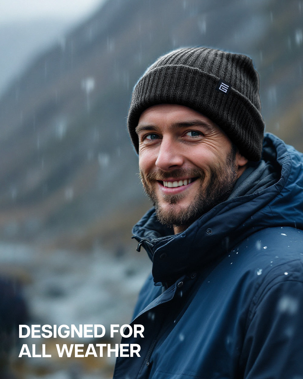 Waterproof Beanie Hat - Black