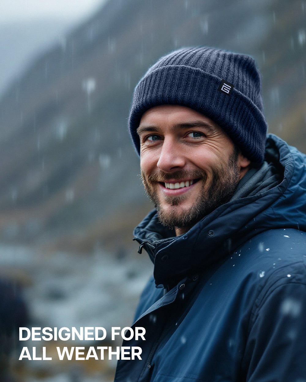 Waterproof Beanie Hat - Navy