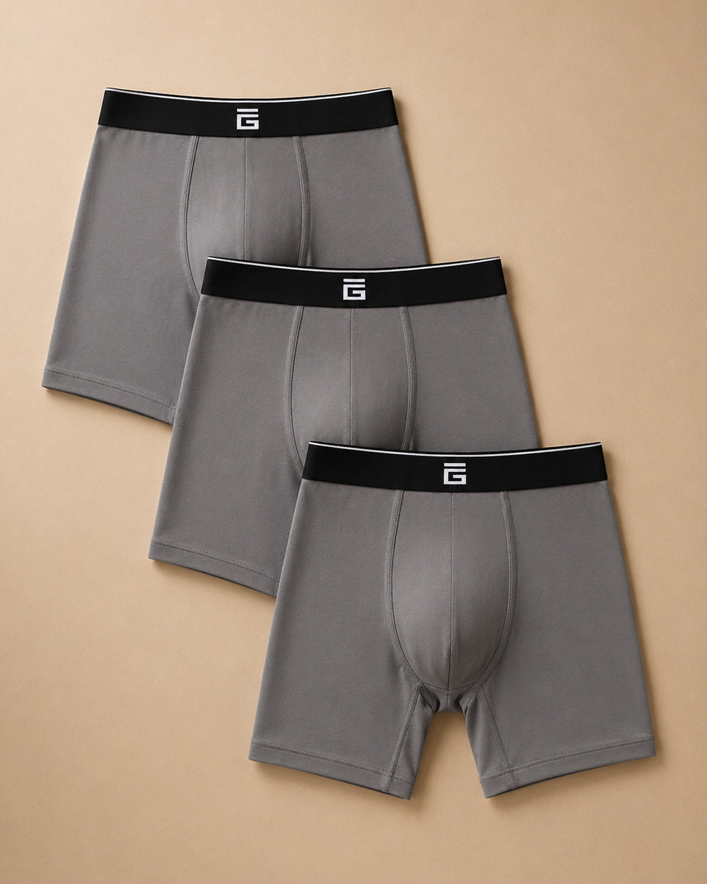 Luxe Bamboo Boxers - Space Grey - 3 Pack