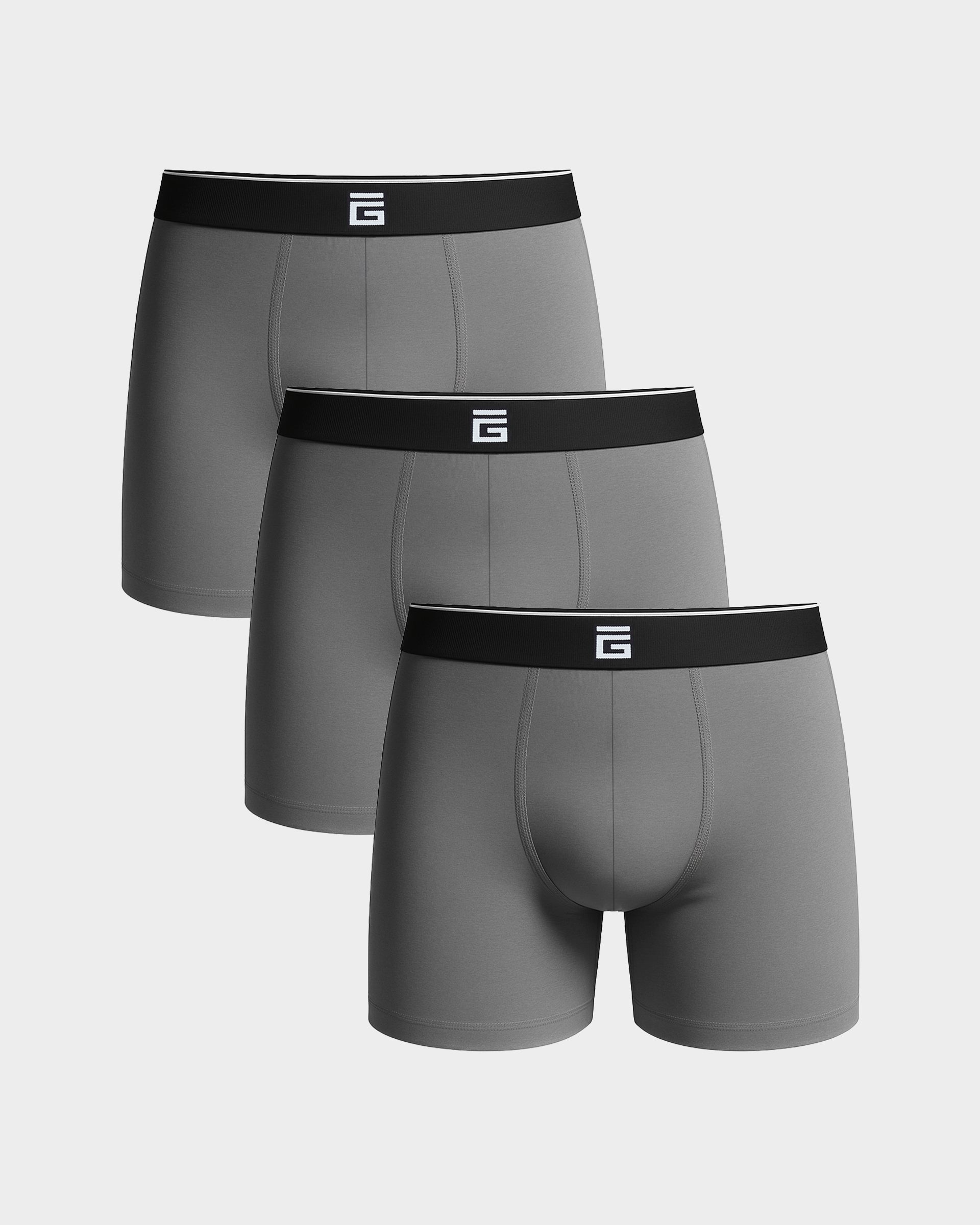 Luxe Bamboo Boxers - Space Grey - 3 Pack