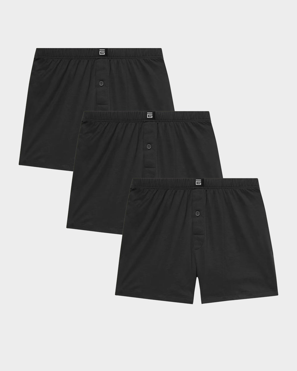 Soft Cotton Loose Fit Boxers - Black - 3 Pack