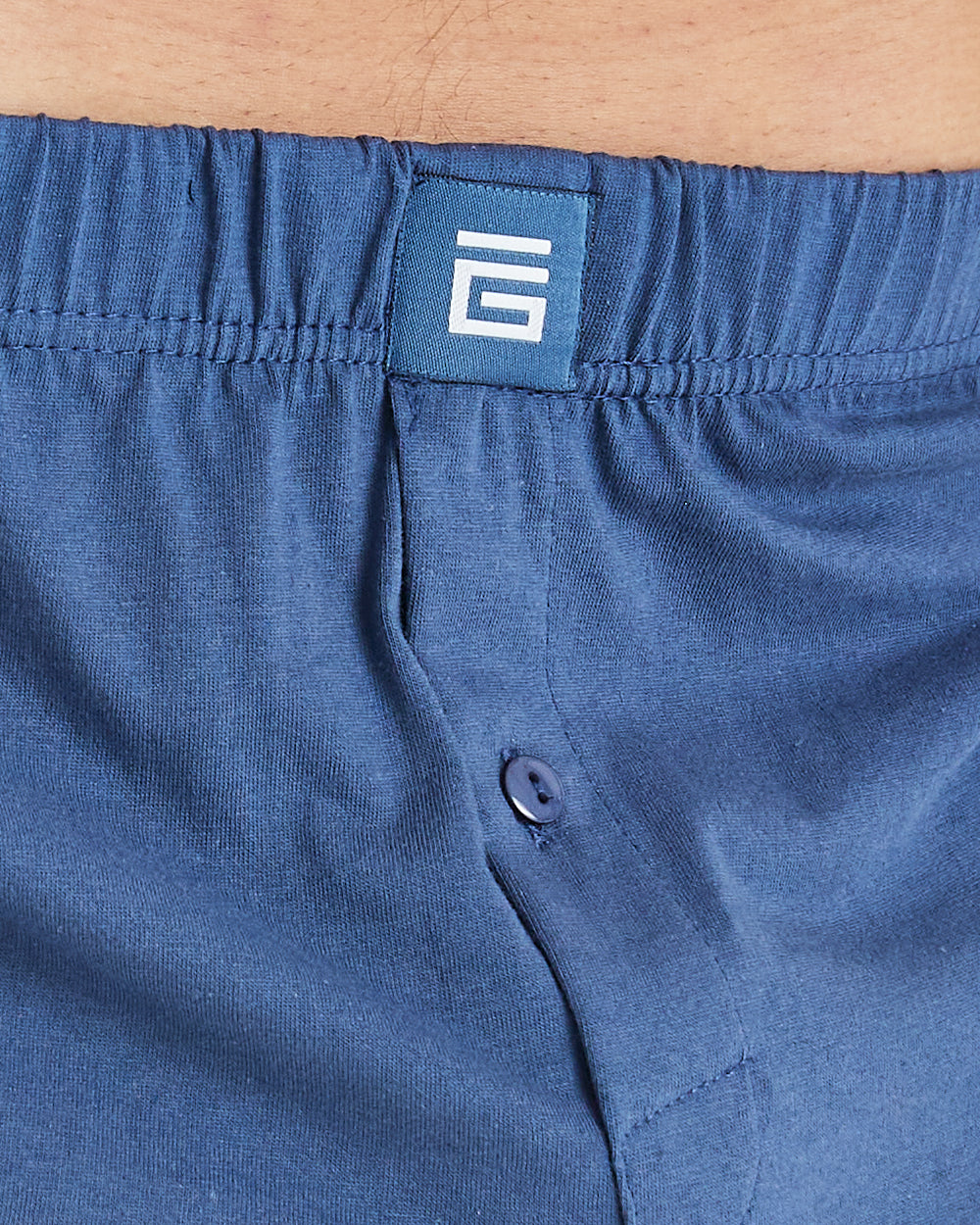Soft Cotton Loose Fit Boxers - Mixed Blue - 3 Pack