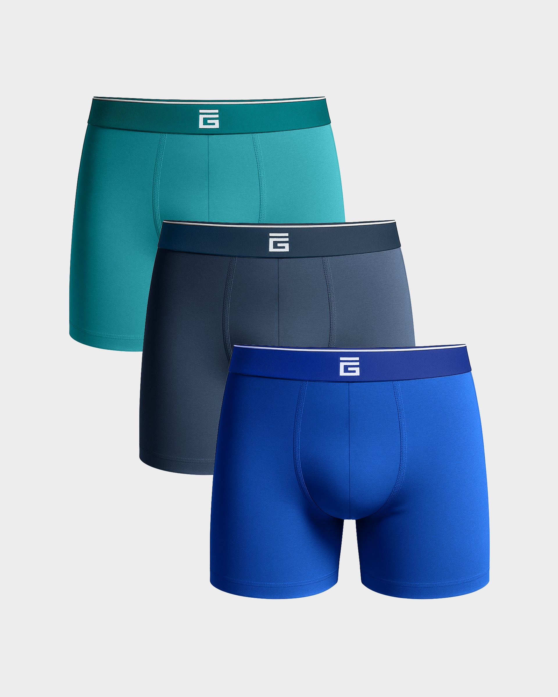 Luxe Bamboo Boxers - Mixed Blue - 3 Pack
