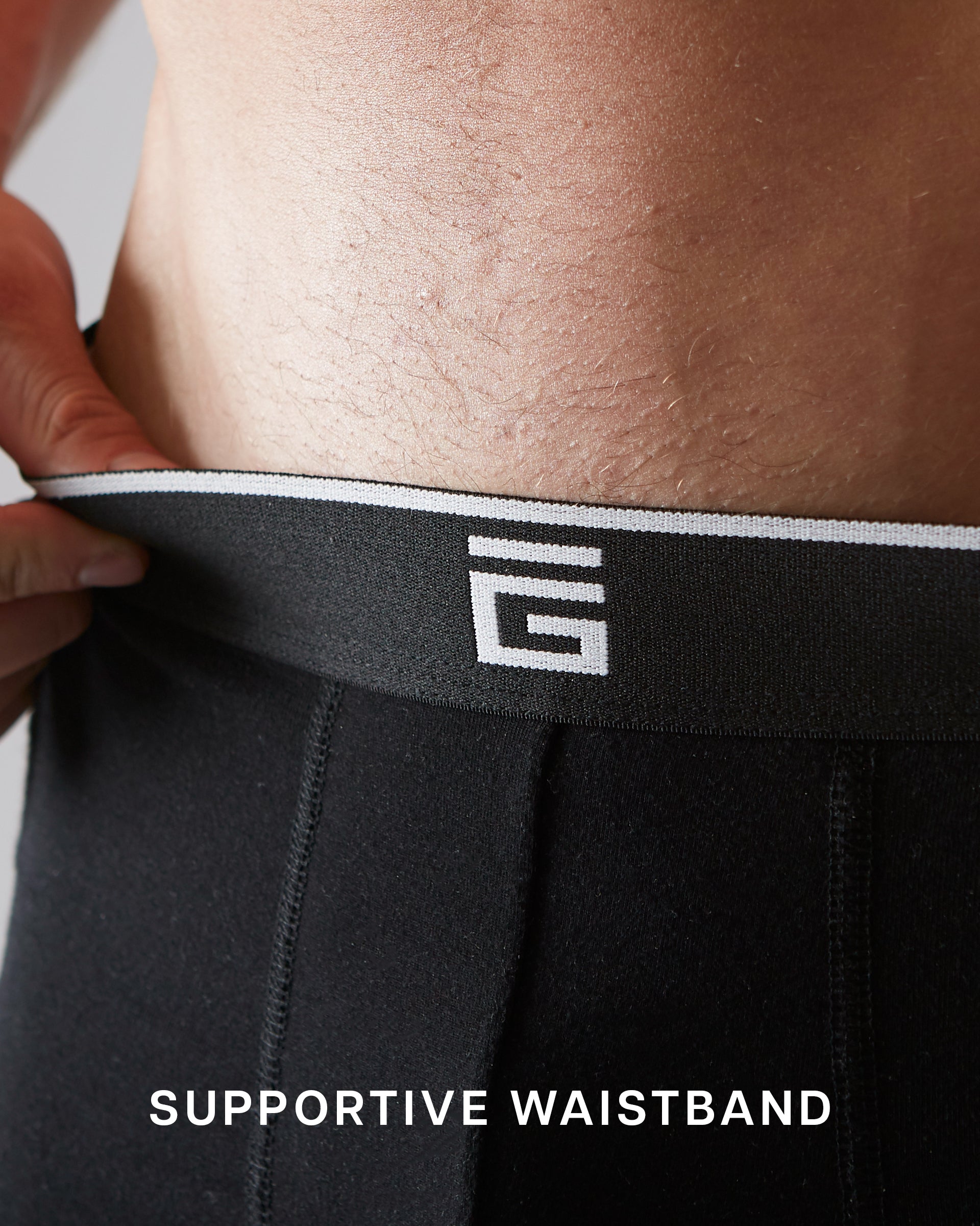 Long Bamboo Boxers With Fly - Black - 3 Pack
