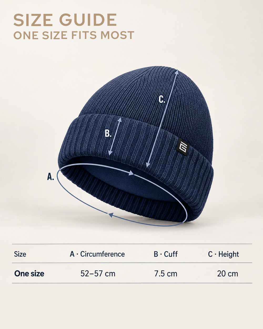 Waterproof Beanie Hat - Black