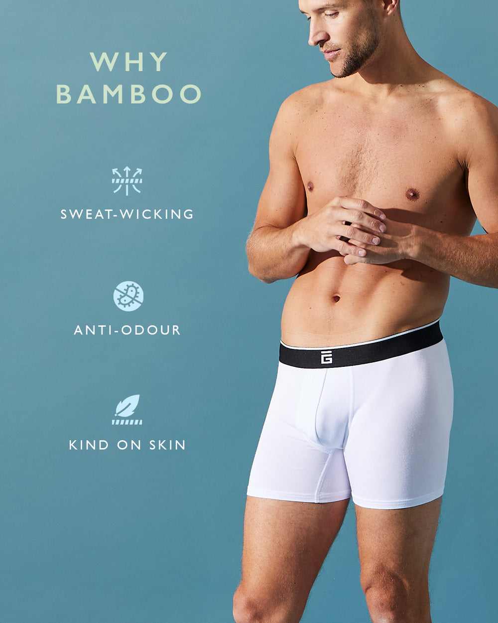 Bambus Boxers 'Nibe' - White main image 1