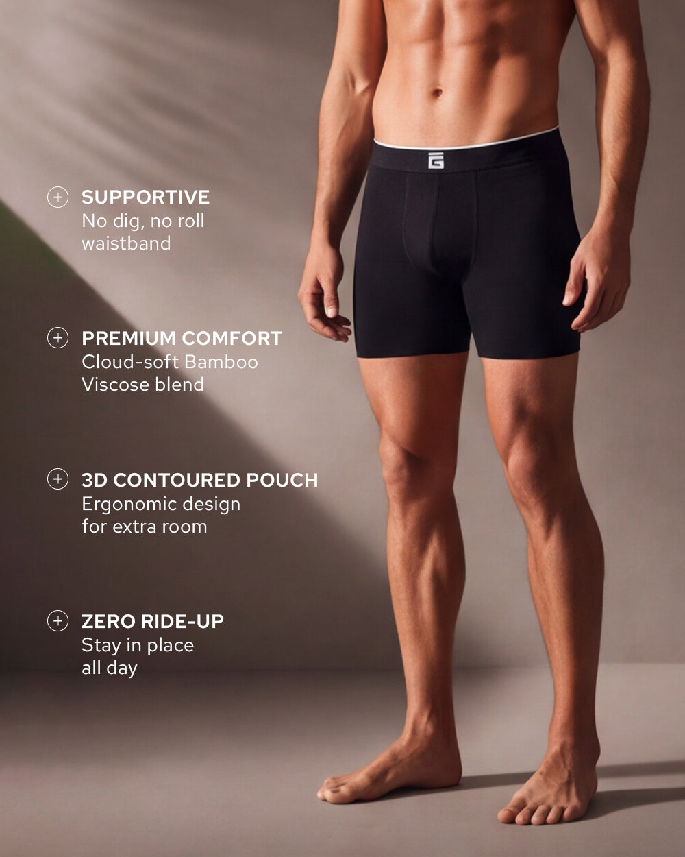 Luxe Bamboo Boxers - Black - 3 Pack