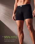 Luxe Bamboo Boxers - Black - 3 Pack