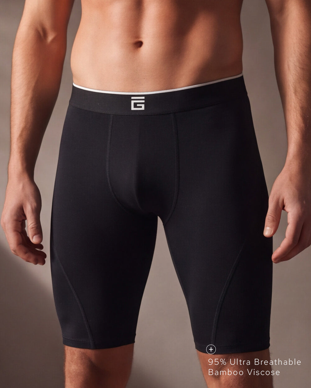 Long Bamboo Boxers - Black - 3 Pack