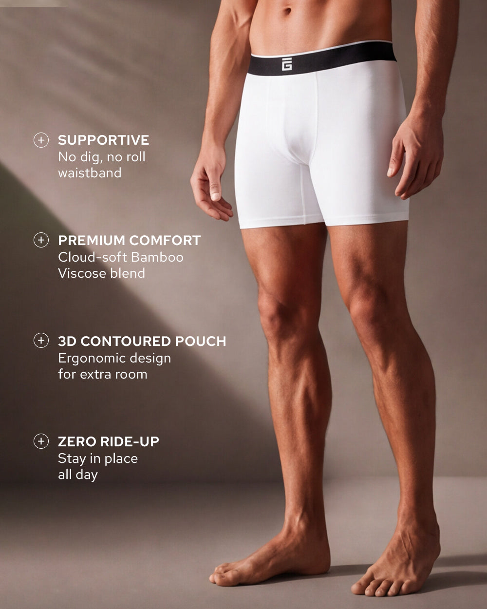 Luxe Bamboo Boxers - Blue, White, Grey - 3 Pack