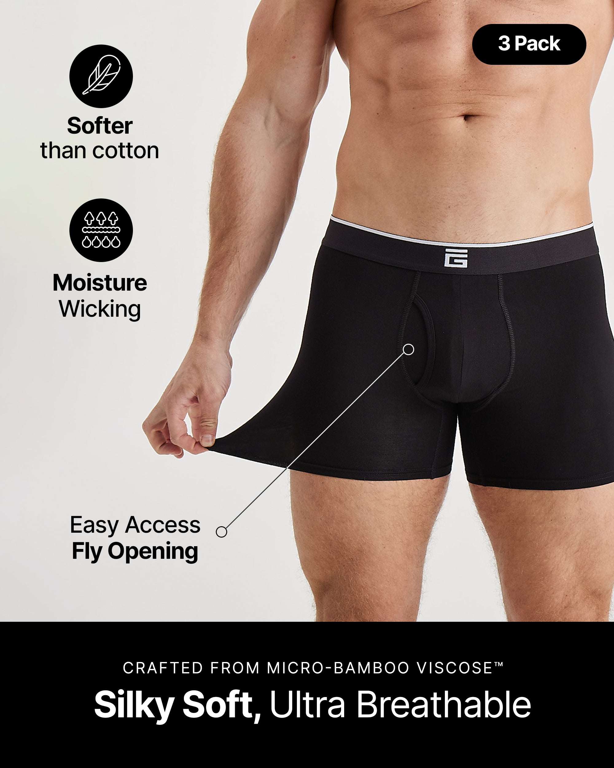The Bamboo Boxer Fly - 3 Pack