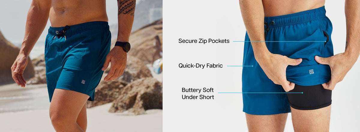 Super Soft Zero Net Swim Shorts - Compression Lined Swim Shorts – Giovici